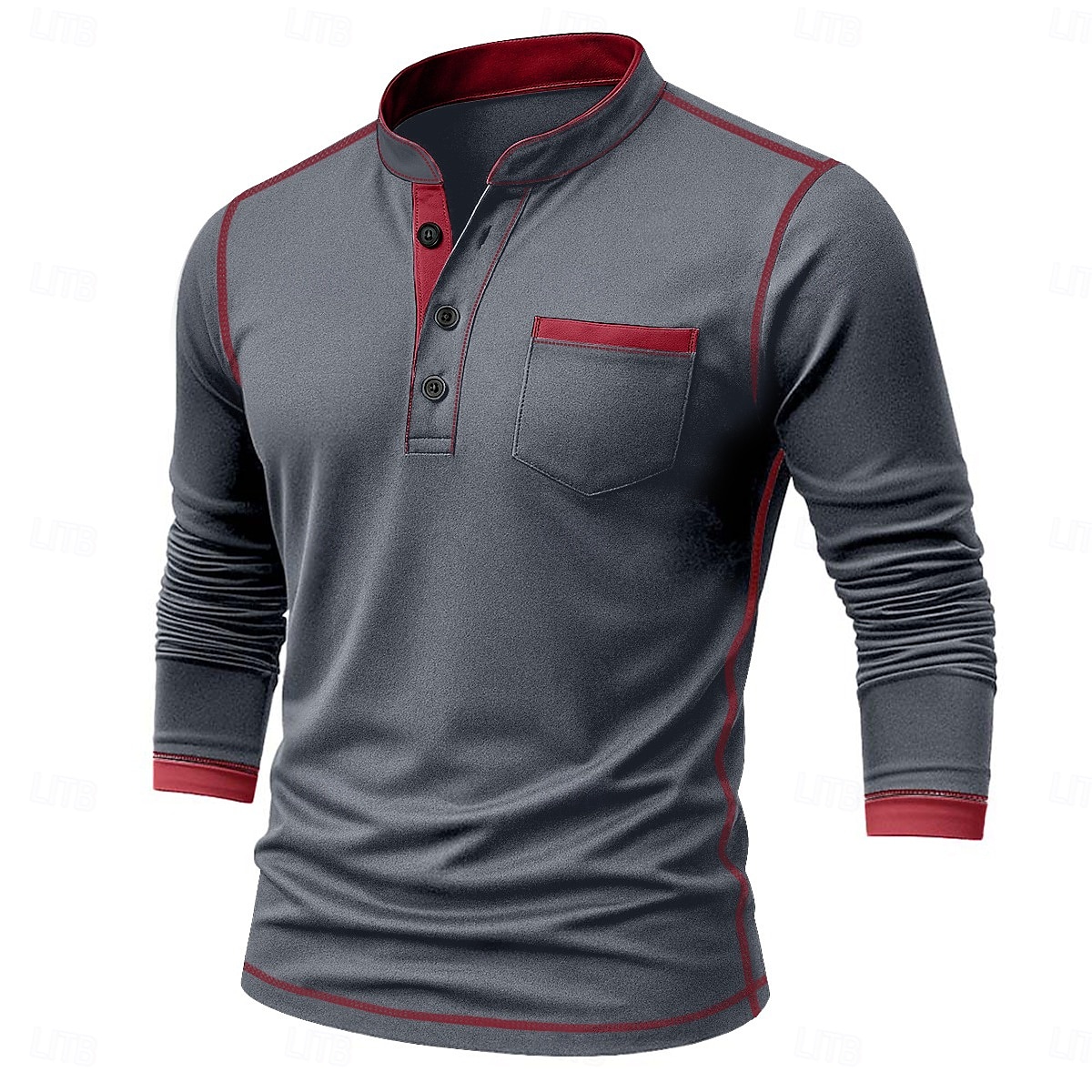 Herren Henley Hemd T-Shirt Henley Oberteil Langarm Einfarbig Einfach Mode Designer Lässig Farbblock Knöpfe Henley Outdoor Lässig Täglich Sommer Frühling Herbst Schwarz Weiß Marineblau Henley T-Shirt 2025 - $22.99 –P6