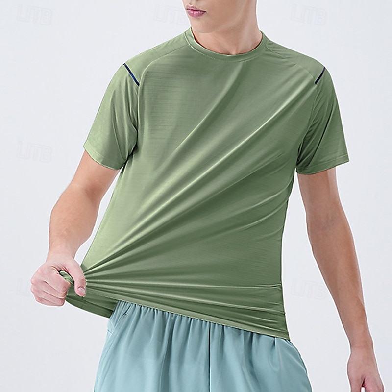 Pánské Výkonnostní košile Sportovní tričko Krátký rukáv Tričkový Vrchní část oděvu Venkovní Rychleschnoucí Ter Emen proti zápachu Prodyšné Polyester Černá Bílá Modrá Rybaření Tenis Běh 2025 - $17.49 –P7