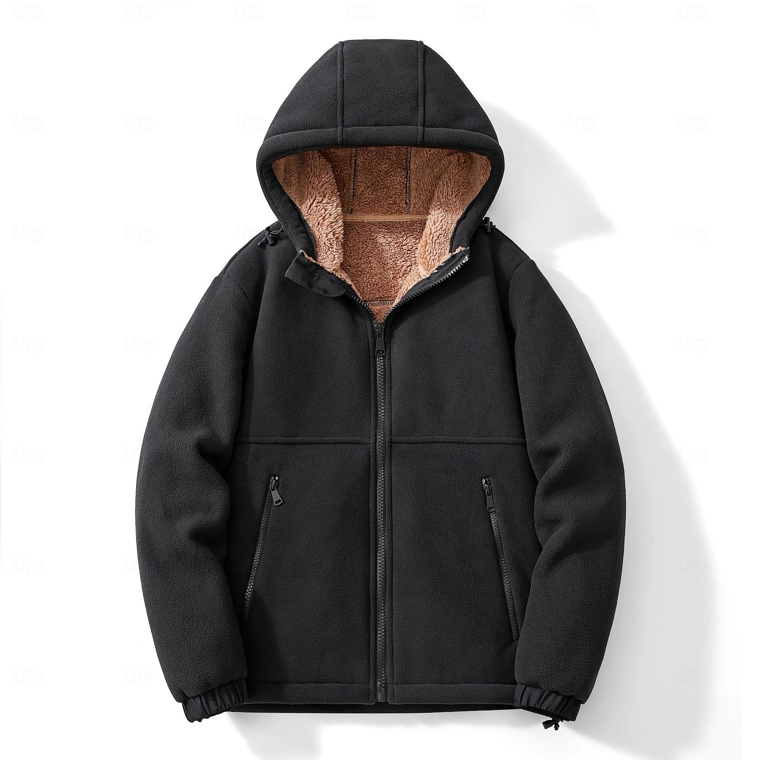 Hombre Sudadera Sudadera con capucha y cremallera completa Sudadera con cremallera Chaqueta de lana Sudadera con capucha de lana Negro Rojo Azul Piscina Marrón Verde Trébol Con Capucha Plano 2025 - $38.99 –P4