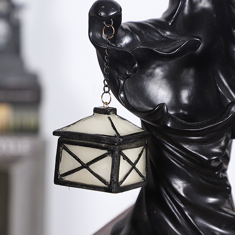Halloween Ghost Ornament LED Lighted Resin Hellkeeper Black and White Ghost Lantern Decoration for Halloween Party Outdoor Garden Yard Sculpture Spooky Festival Decor 2025 - $19.99 –P4