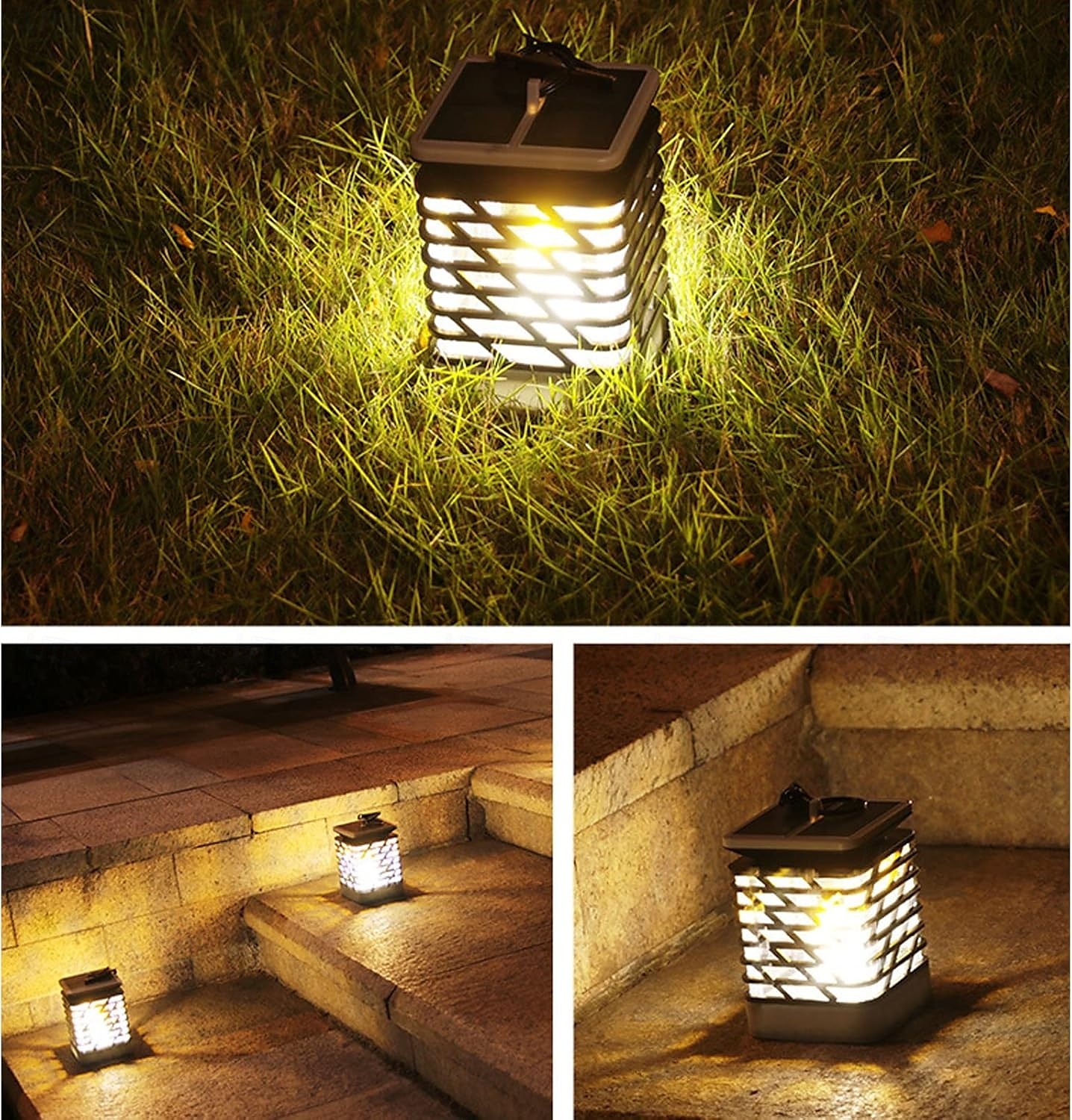 Solarlaterne zum Aufhängen, Solar-Wegeleuchten für den Außenbereich, wasserdicht, flackernde, flammenlose LED-Kerzenbeleuchtung, solarbetriebene Laternen, Dekorationen für Baum, Veranda, Hof, Garten, 2025 - $21.99 –P3