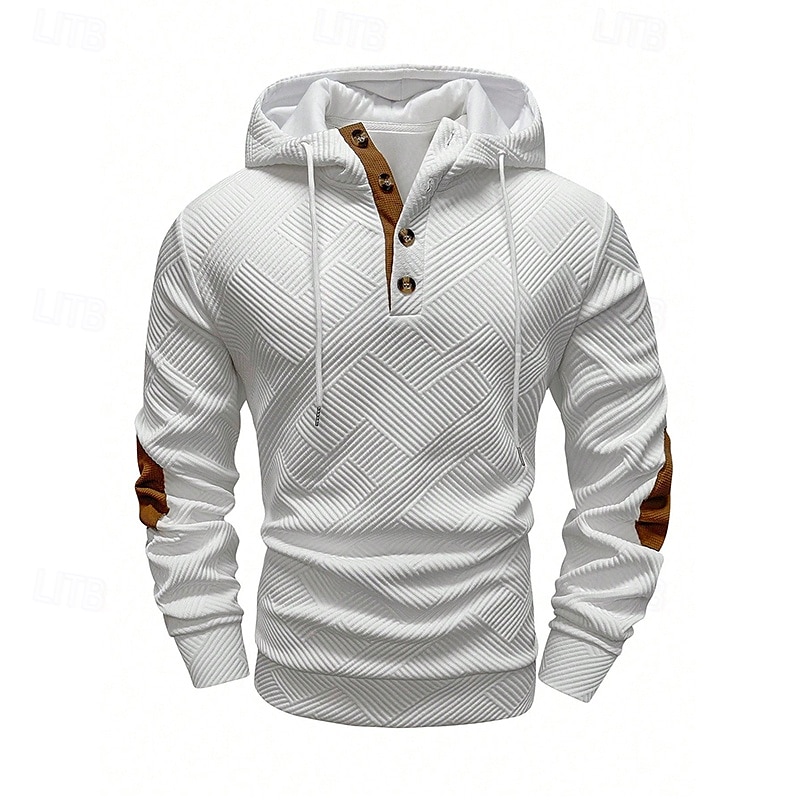 Hombre Sudadera Sudadera con capucha y cremallera de un cuarto Blanco Azul Marino Marrón Caqui Gris Con Capucha Plano Con Texturas Deporte Casual Diario Ropa de calle Fresco Design Primavera & Otoño 2025 - $27.99 –P2
