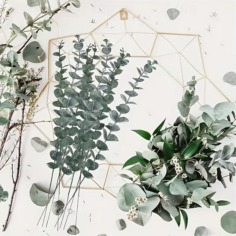 50 пучков искусственных стеблей эвкалипта, реалистичная искусственная зелень для свадебных букетов, центральных композиций, декора дома и офиса, уличных композиций, украшений для вечеринок и 2025 - $14.49 –P5