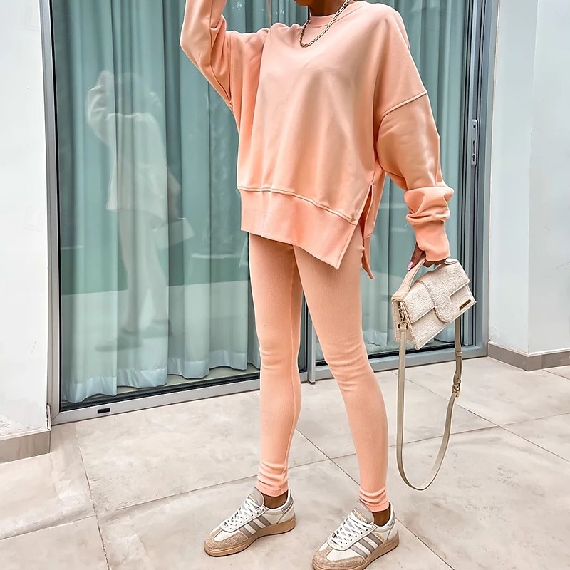 Dámské Tepláková souprava Mikina s kapucí Legíny na běhání Rozparek Jednobarevné Celotělové oblečení Jaro Podzim Černá Růžová Tělocvična Výcivk Běh Vysoký pas Větruvzdorné Lehká váha Odvod vlhkosti 2026 - $34.99 –P17