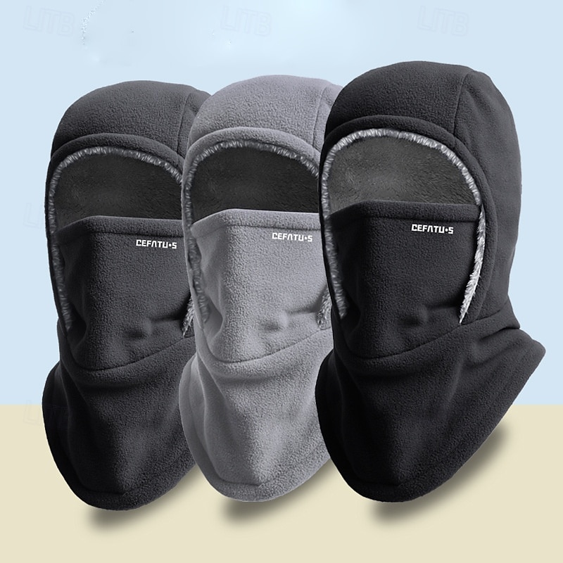 Termisk balaklava for menn og kvinner, vindtett skihette med hørselbeskyttelse for utendørssport, sykling, fisking, fotturer, reiser - strikket polyesterstoff, maskinvaskbar 2025 - $27.99 –P2