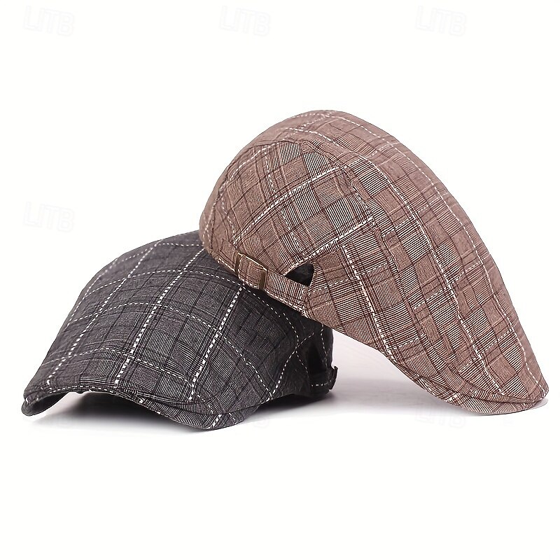 berretto a quadri alla moda da uomo e da donna - ripiegabile, lavabile a mano, autunnale &berretto alla moda primaverile, berretto alla moda autunnale con motivo a quadri, berretto ripiegabile del 2025 a $15.49 –P11