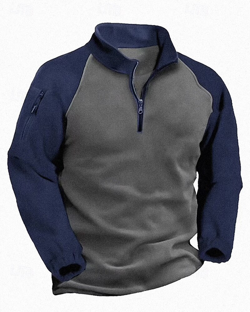Hombre Sudadera con un cuarto de cremallera Manga Larga Escote Chino Camiseta Al aire libre Mantiene abrigado Elastán camuflaje Verde Ejército Azul Oscuro Tenis Rutina de ejercicio Corriendo 2025 - $24.99 –P4