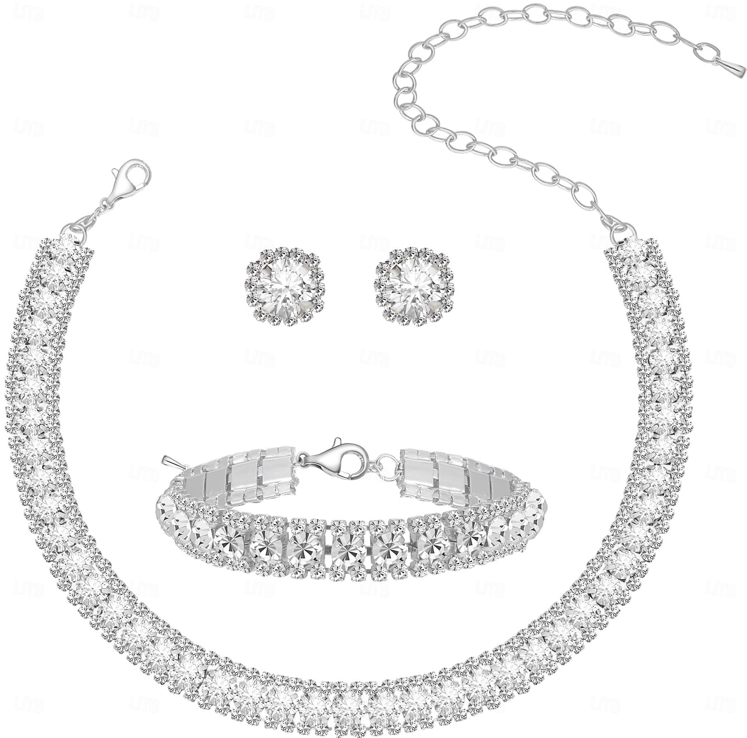 Brude smykker sett 1 Legering 1 Armbånd Øredobber Halskjeder Dame Stilfull Søtt Glede Smykkesett Til Fest 2026 - $28.99 –P2