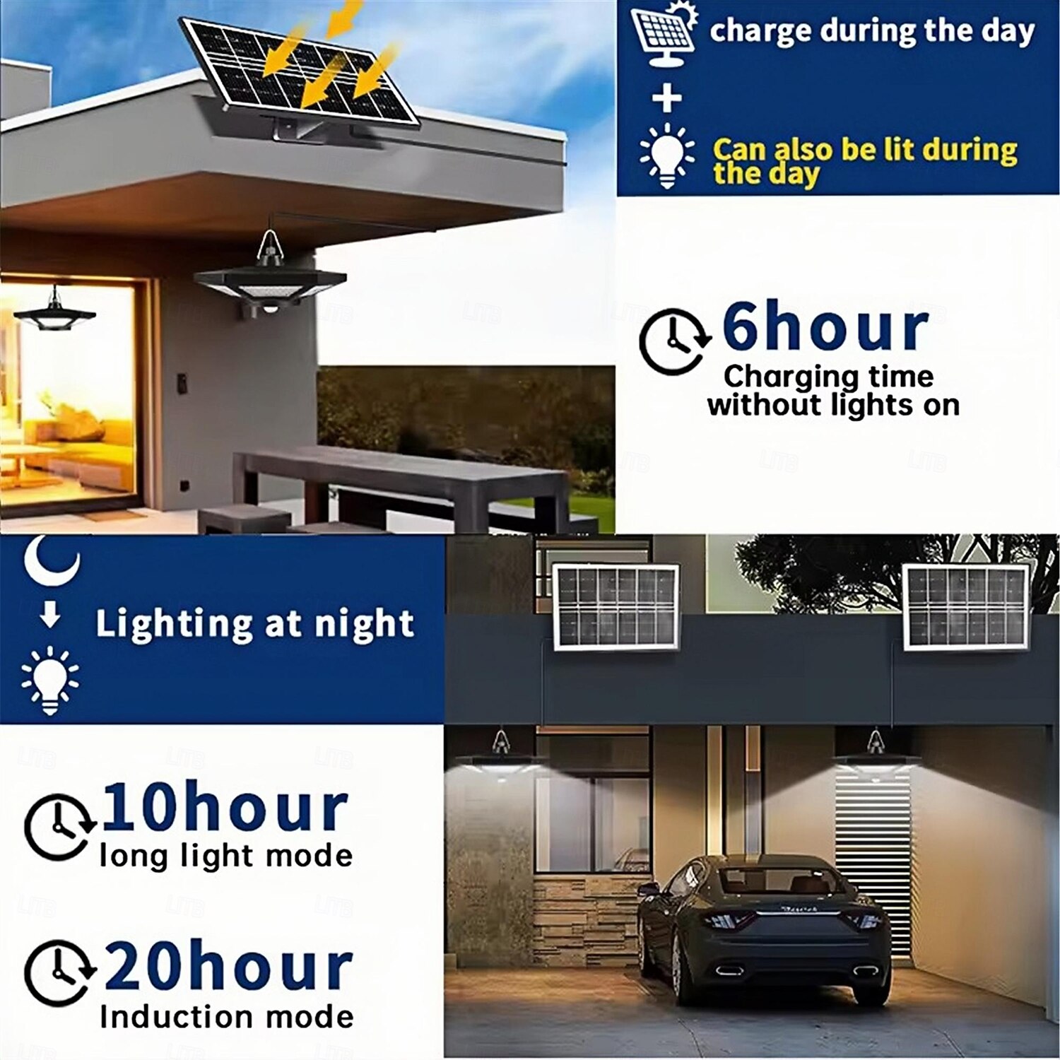 Solar Shed Light Solar Pendant Light Indoor Outdoor 228/180 Led  5 Modes With Remote Control For Barn Gazebo Garage  1PC 2025 - CAD $116.57 –P9