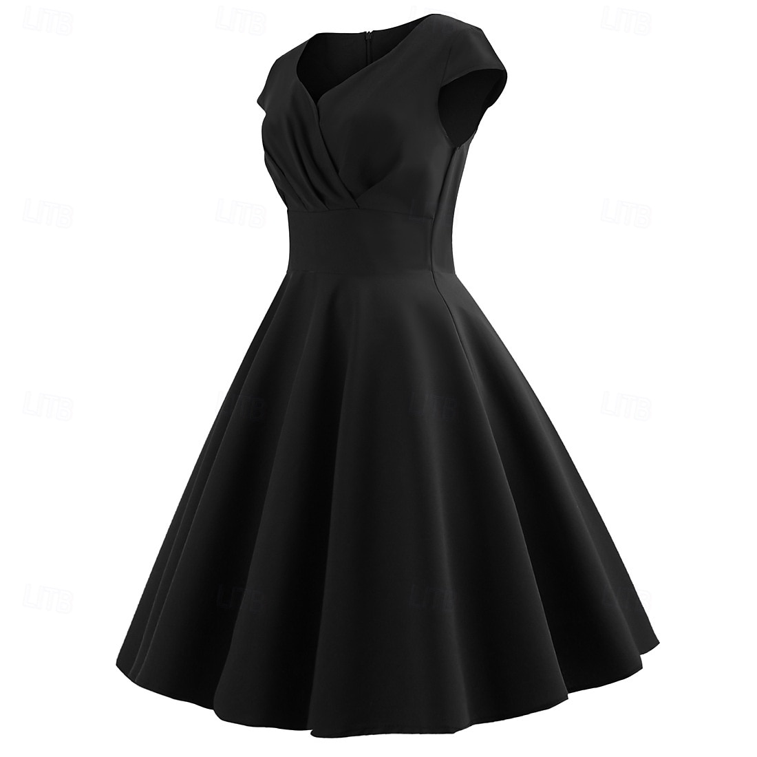 Rétro Vintage Années 1950 Rockabilly Midi Robe Robe trapèze Robe Évasée Ajusté & Évasé Col en V Femmes Halloween Carnaval Saint-Valentin Occasionnel Retour à la maison Soirée à thème rétro Adulte Robe de 2025 ? $25.99 –P18