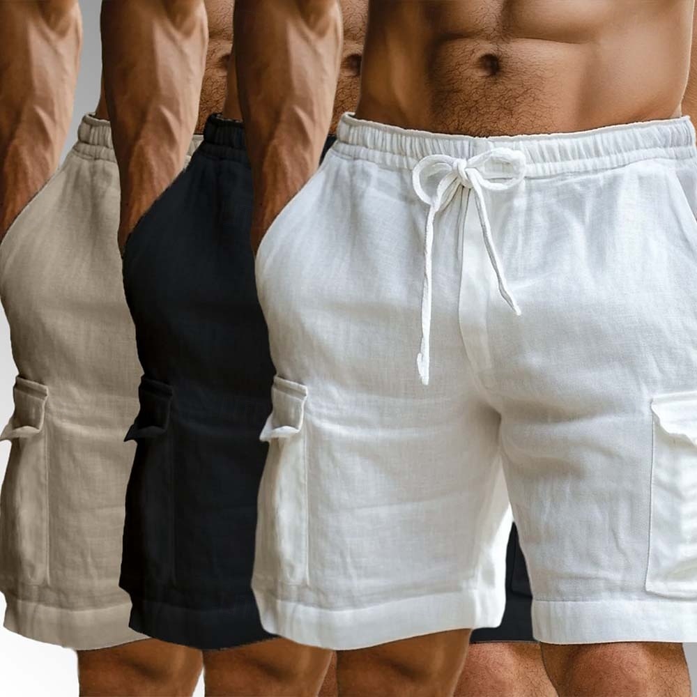 Per uomo Pantaloncini cargo Shorts di Lino Pantaloncini Estivi Shorts da Spiaggia Elastico in vita Coulisse Multi-tasche Semplice Comodità Traspirante Lunghezza al ginocchio All'aperto Quotidiano del 2025 a $33.99 –P9