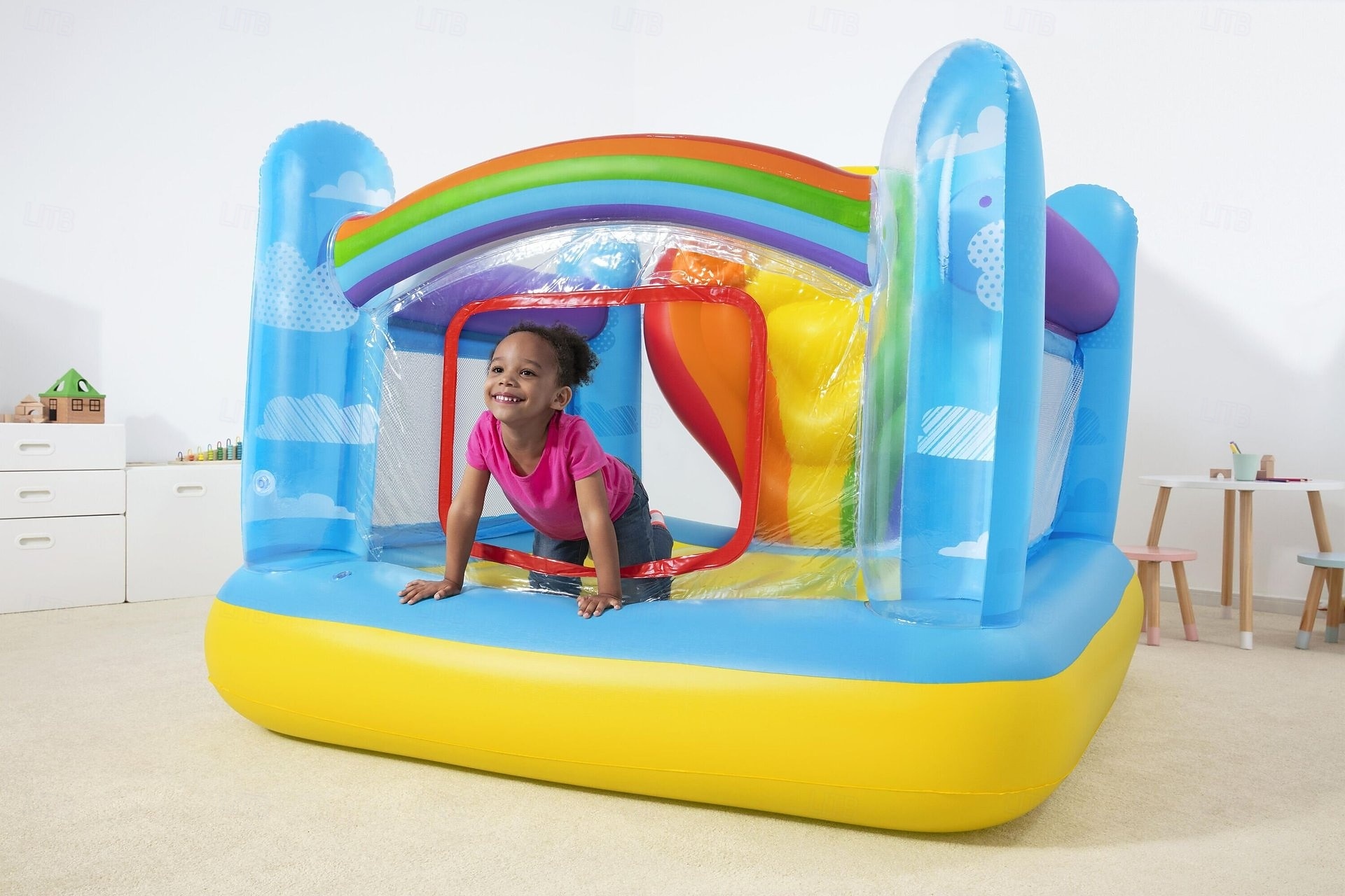 Inflatable Castle Color Bouncy Castles Hot air Balloon Trampoline with Ocean Ball and Electric Pump for Indoor and Outdoor Garden Children s Playground Uptodate 2026 - $272.79 –P3