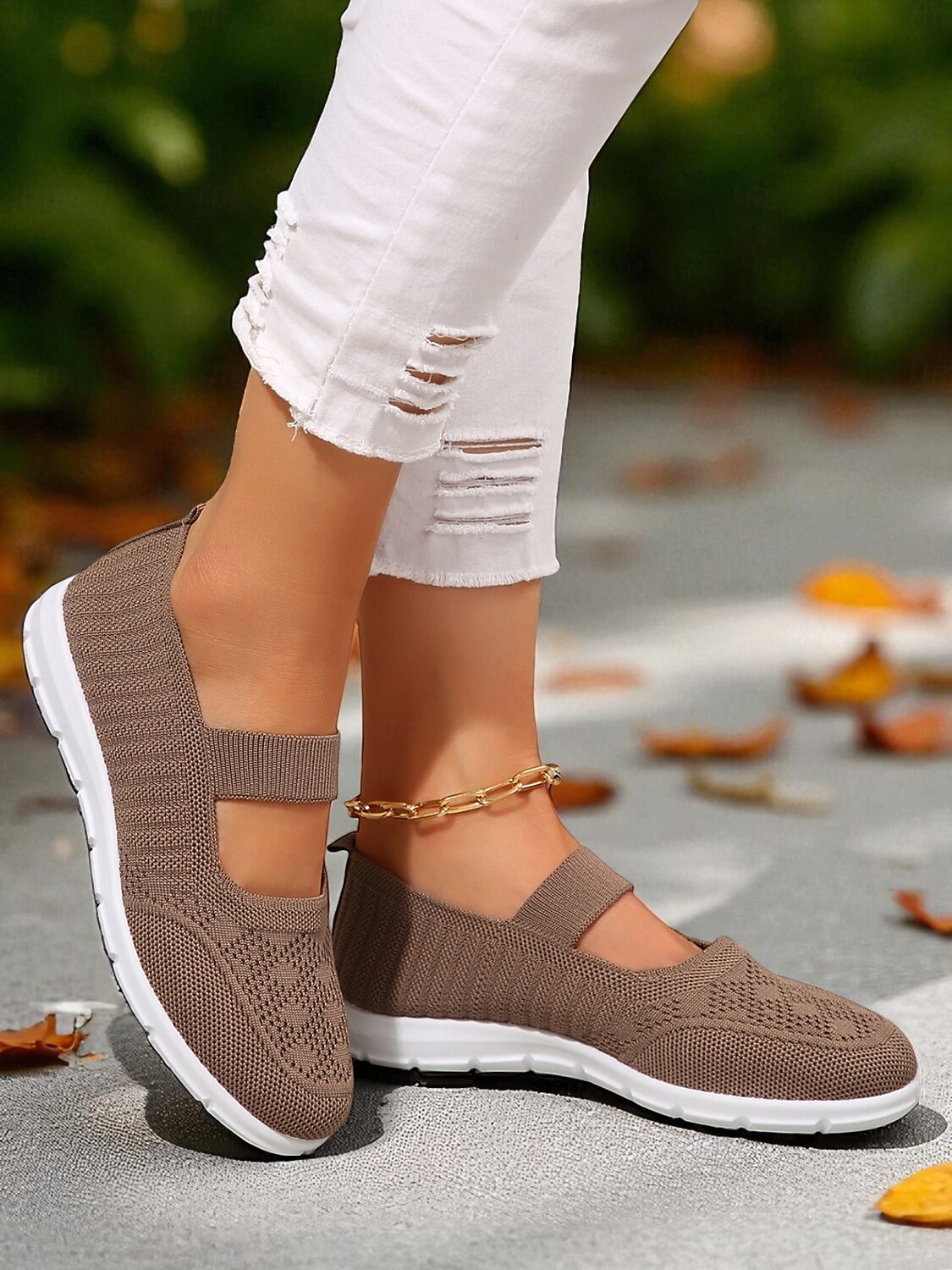 Sneakers Mary Jane Flyknit da donna: scarpe da passeggio leggere con cinturino elastico per viaggi, palestra e weekend del 2026 a $24.99 –P5