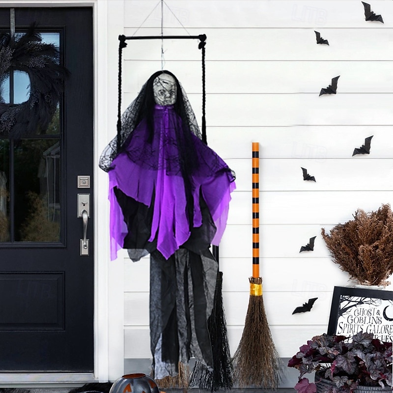 hängande spökdekoration obehagligt spetstyghänge för halloweenbar och dekor för fester lätt och skrämmande design 2025 - $57.99 –P2