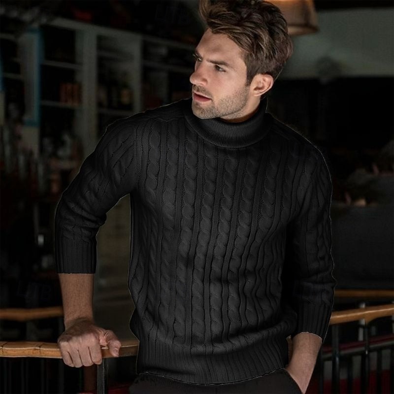 Per uomo Maglione Maglione a maglia A Coste Treccia Maglia Top Regolari Lavorato a maglia Semplice Dolcevita Moda Casual Vacanza Abbigliamento quotidiano Abbigliamento Autunno & Inverno Cammello del 2026 a $18.99 –P8