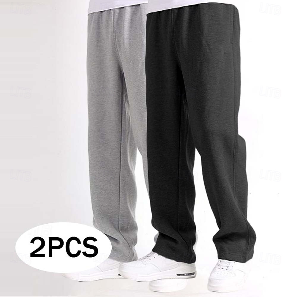 Homens Calças de lã Calças Esportivas Corredor Calças Calça de moletom de perna reta Cintura elástica Perna reta Tecido Quente Comprimento total Esportes Diário Férias Estilo Clássico Cinza escuro de 2025 por $23.99 –P1