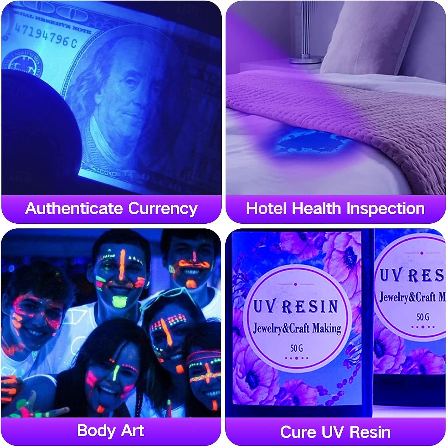 Lanterna UV com luz negra, detector de urina para animais de estimação com luz negra de 51 LEDs para urina de cães/gatos, manchas secas, percevejos, cura com resina, localizador de escorpiões de 2026 por $15.49 –P6