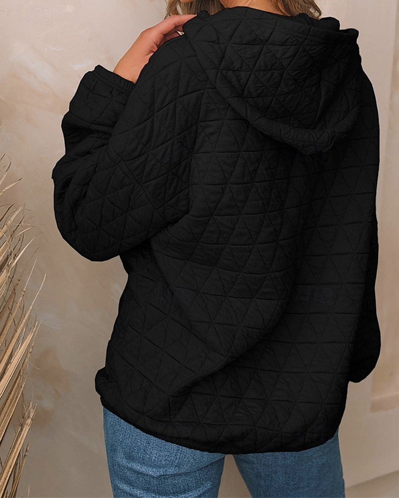 Per donna Felpa con cappuccio Semplice Streetwear Casual Comodo Manica Lunga Con Cappuccio Top Regolari Streetwear Ferie Uscire Nero Bianco Grigio Autunno del 2025 a $31.99 –P4