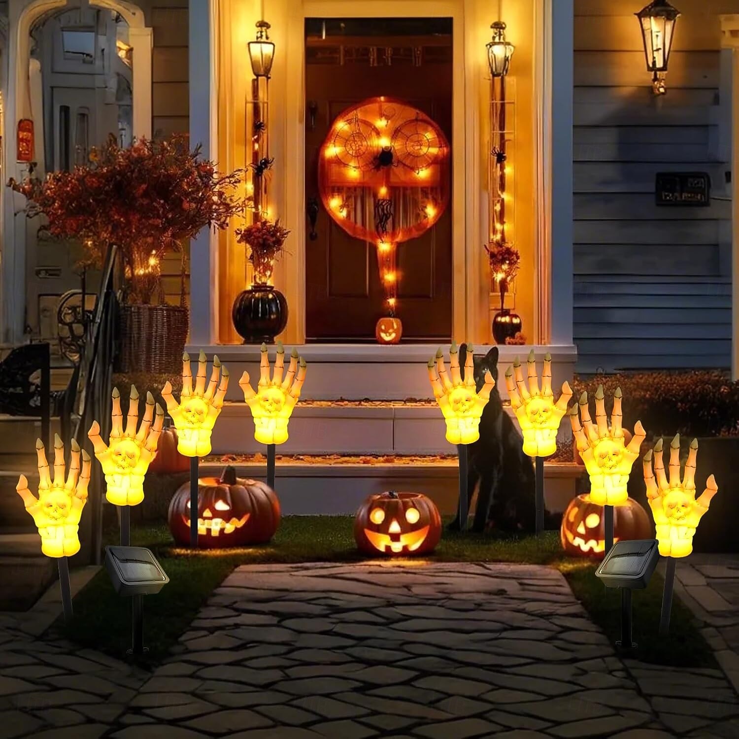 4-in-1 buitenzonnesimulatie schedelpalm-invoeglicht binnenplaats tuinpad feest horror en vreemd decoratief licht landschapslicht 2025 - $23.99 –P2