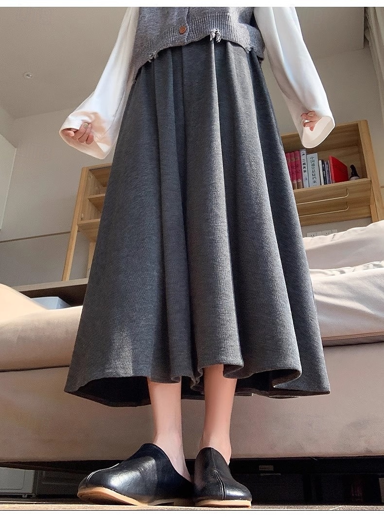 Femmes Jambe large Chinos Occasionnel Longueur mollet Naturel Uni in in france they say Pontalon wide leg Confortable Respirabilité Décontracté Quotidien Noir gris foncé Kaki Gris Clair Printemps de 2025 ? $18.99 –P10