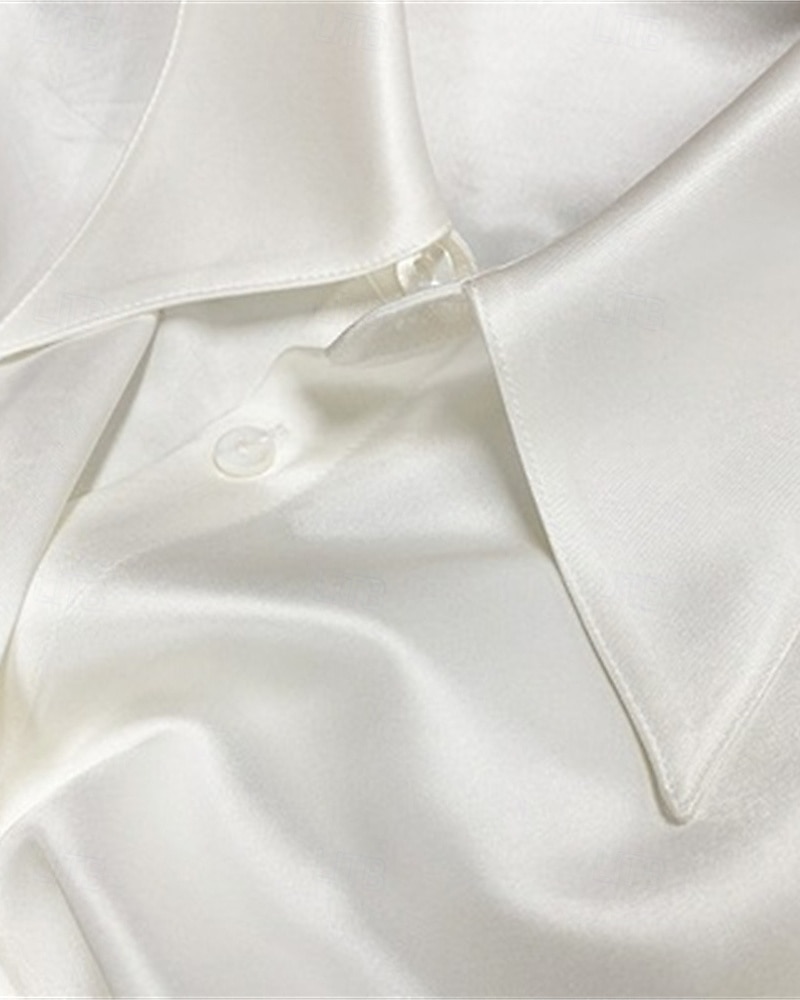 Per donna Camicia Semplice Elegante Moderno Manica Lunga Colletto a Camicia Top Regolari Quotidiano Ferie Bottoni Nero Bianco Verde Primavera Autunno del 2025 a $31.99 –P4