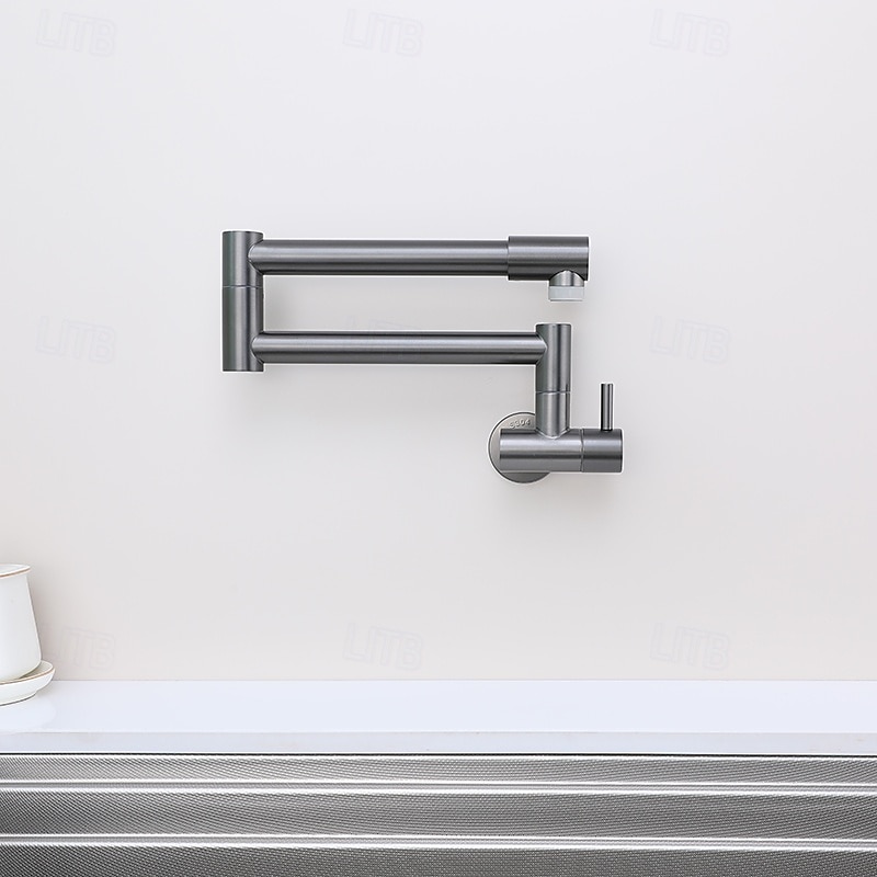 2026年 水栓 - シングルハンドルつの穴 ブラッシュドニッケル / ステンレススチール 標準スパウト / ポットフィラー 壁式 現代コンテンポラリー Kitchen Taps  コレクション – $145.99 –P2