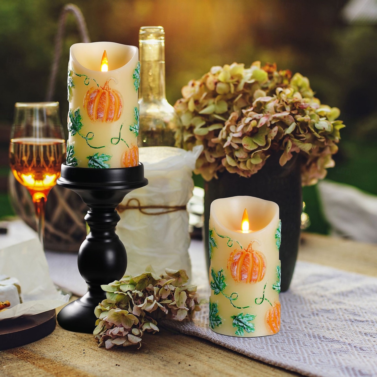 1/2 paquet 15 * 7cm bougie électronique de simulation LED en relief bougie en cire de paraffine tête de flamme vacillante Halloween Thanksgiving en forme de citrouille lumière d'ambiance de fête de 2025 ? $14.99 –P5