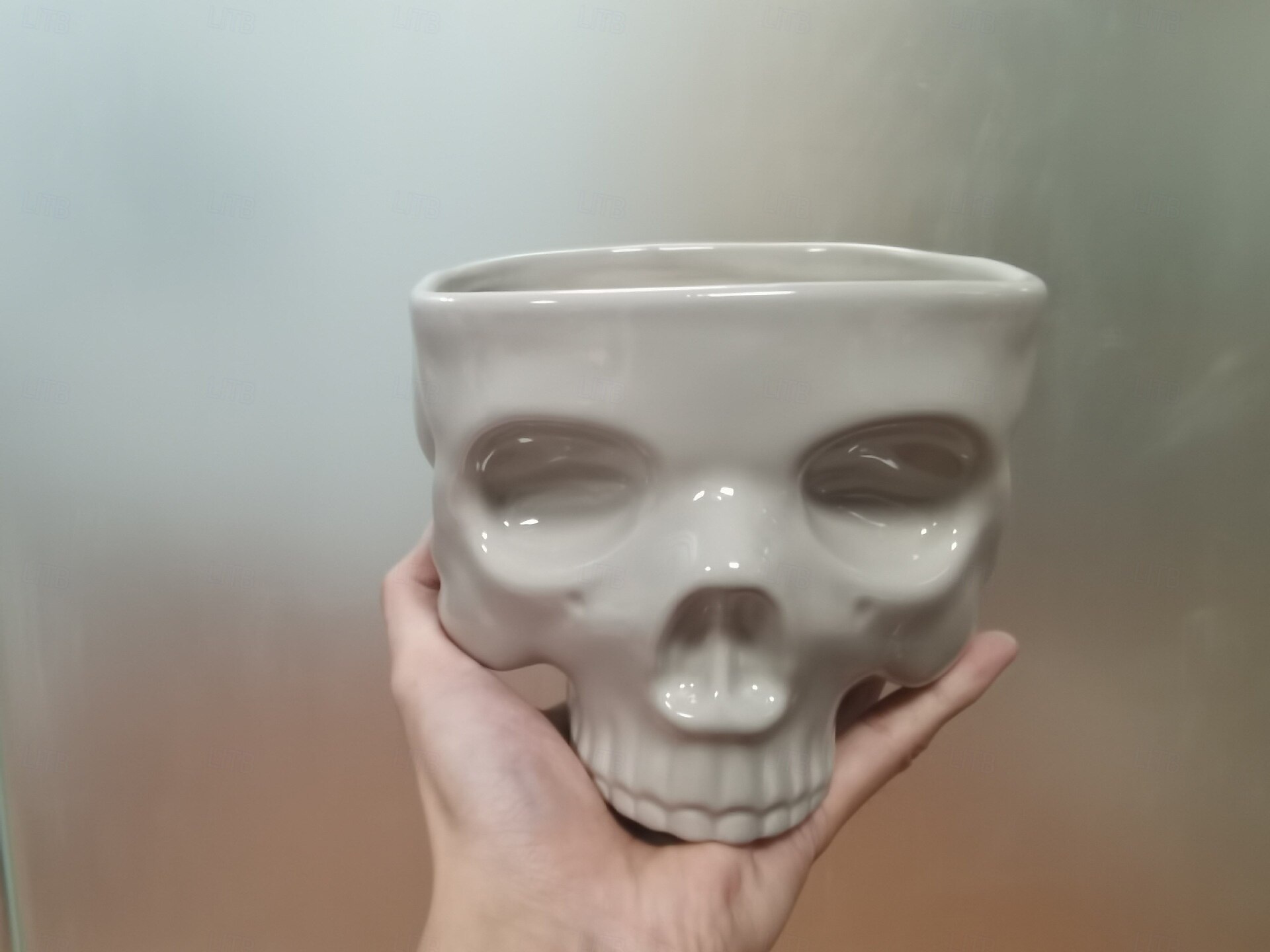 menneskeskallebolle for å spise matsikker skjeletthode pastabolle bærbar frokostblandingbeger hjemmebar godteriservering &punch dispenser retro gotisk bordplate ornament goth spisebord midtpunkt 2025 - $35.99 –P7