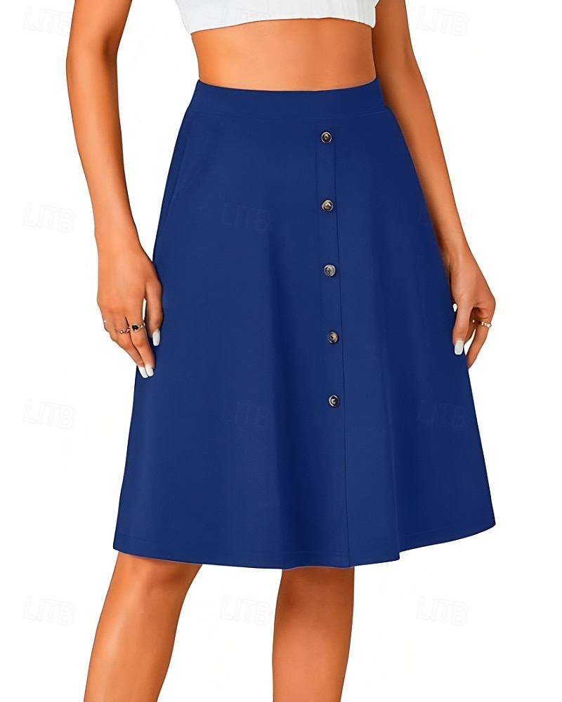 Femmes Jupe Occasionnel Au-dessus du genou Taille Basse Jupes Uni Avec Poches Micro-Élastique Vacances Rue Noir Rouge Bleu Marron Automne Polyester de 2025 ? $20.99 –P18