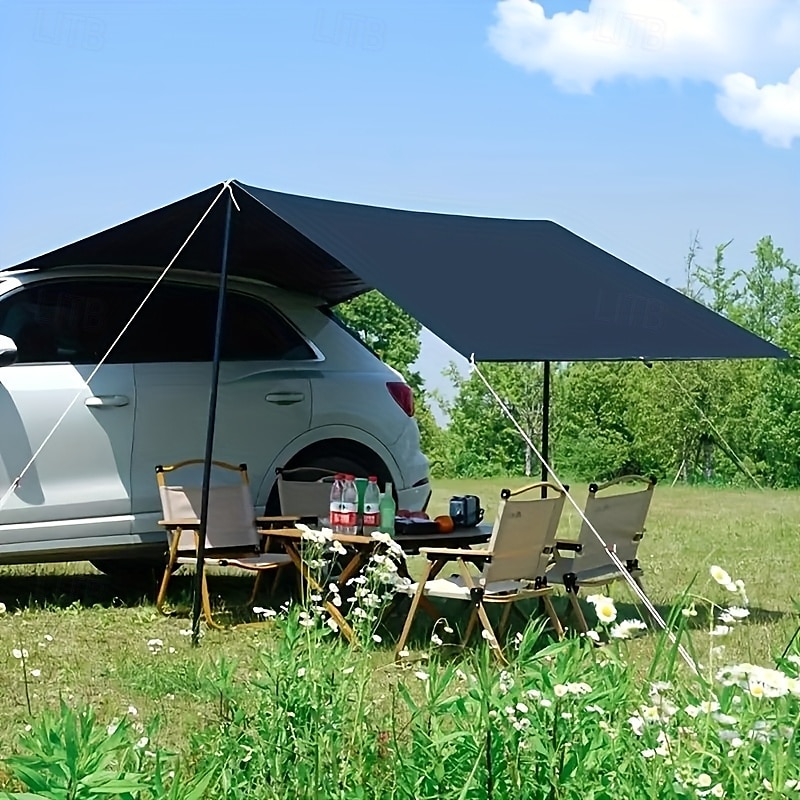 um conjunto de tendas de acampamento ao ar livre com guarda-sóis laterais adequados para SUVs disponíveis em quatro cores com função de proteção UV, perfeitos como presentes de Natal de 2025 por $85.99 –P11
