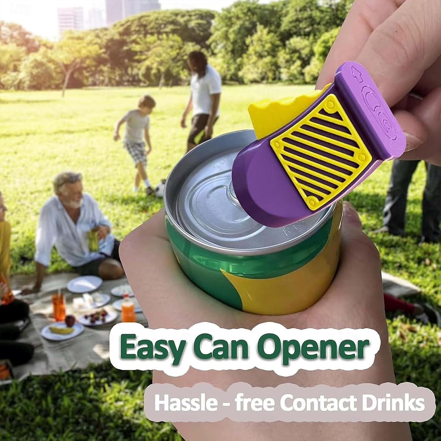 Lot De 6 Ouvre-canettes Et Protège-canettes Easy Tab - Multicolore, Plastique, Pour Bière Et Soda - Pratique Pour Pique-nique