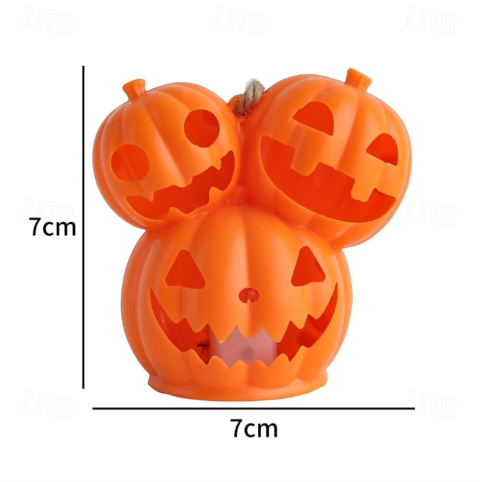 2025年 ハロウィンかぼちゃランタン 光る装飾小道具 3頭ミュータントかぼちゃランタン 雰囲気のある飾りランプ 1個  コレクション – $4.99 –P19