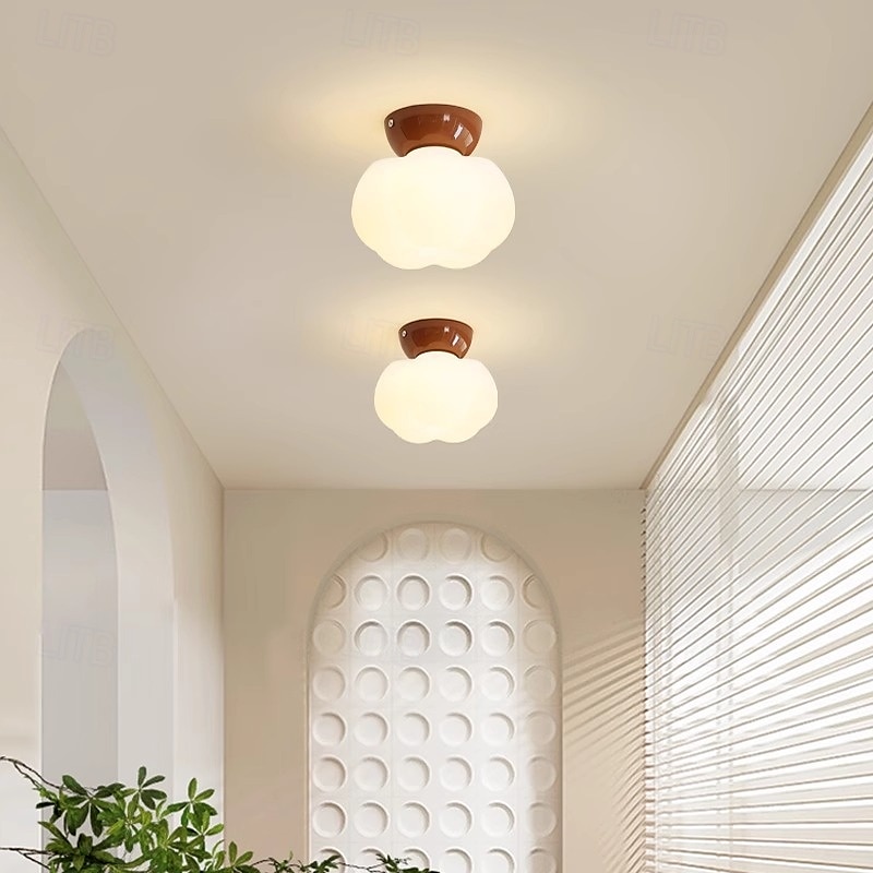 Plafonnier d'allée, plafonnier en verre, lustre de plafond, luminaire de plafond semi-encastré, 85-265 V de 2025 ? $47.99 –P5