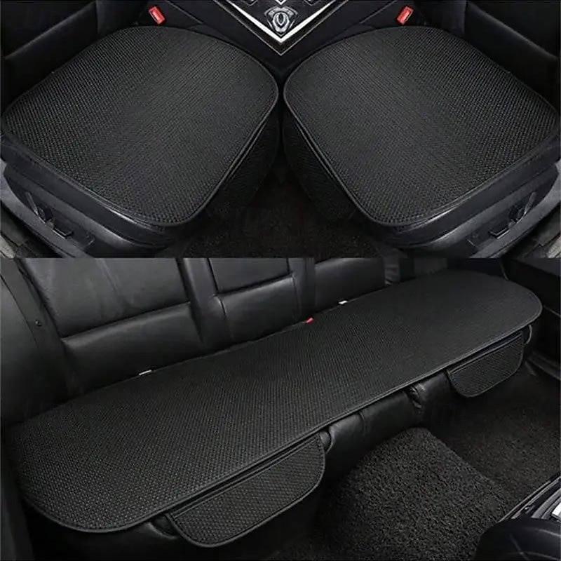 Ensemble de 3 coussins de siège de voiture d'été en soie glacée, coussin de siège de voiture sans dossier, coussin frais en une seule pièce de 2025 ? $27.99 –P2