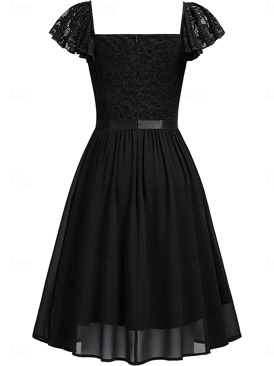 Damskie Sukienka mini Koronkowa sukienka Sukienka koktajlowa Sukienka dla gościa weselnego Szyfon Elegancja Moda Nowoczesny Na zewnątrz Spotkanie towarzyskie Regularny Równina Krótki rękaw W serek 2025 - $26.09 –P9