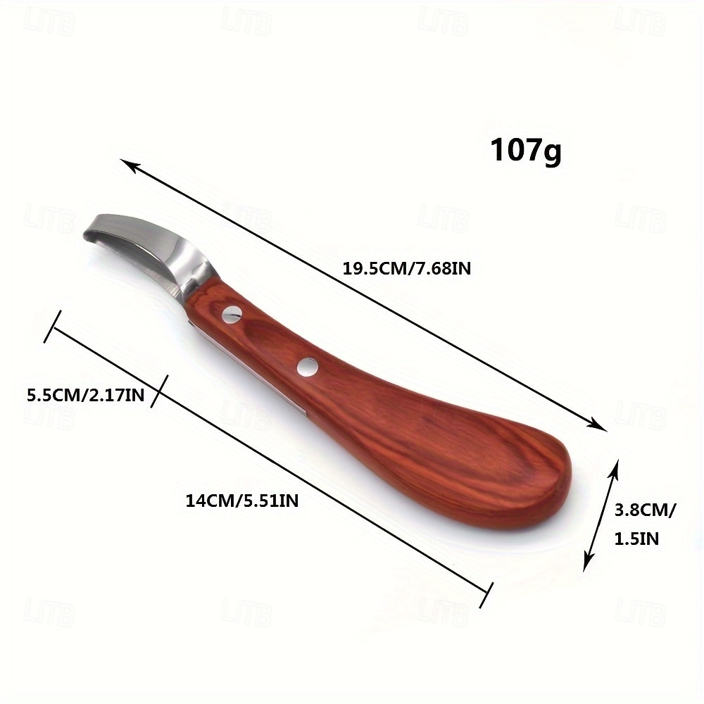 Nářadí pro podkováře, nástroje na zastřihování koňských kopyt - profesionální nůž na koňská kopyta z nerezové oceli s ergonomickou dřevěnou rukojetí - ideální pro zastřihování a péči o koňská kopyta, 2026 - $32.99 –P5