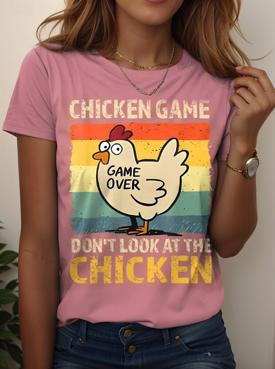 ziua Recunoștinței Pentru femei Tricou Grafic Animal Cocoș Epocă Stilat Clasic Manșon scurt Stil Nautic Rotund Topuri obișnuite Zilnic Sfârșit de săptămână Imprimeu Negru Alb Roz Îmbujorat Albastru 2025 - $19.99 –P4