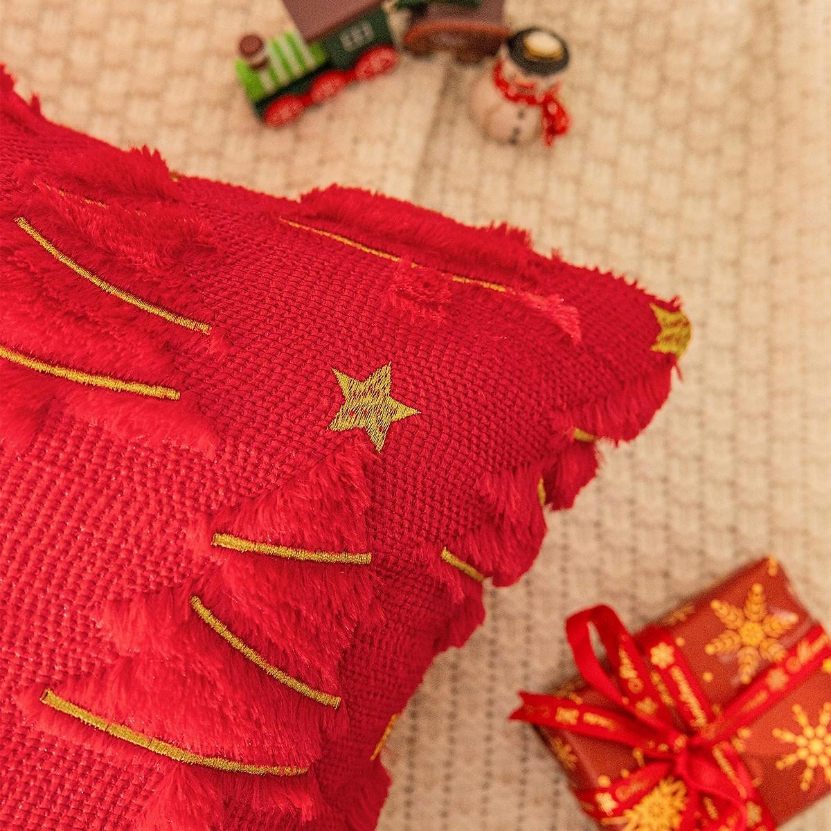 1 housse de coussin de Noël, style bohème décontracté, fermeture éclair carrée, classique et traditionnel de 2025 ? $15.99 –P8