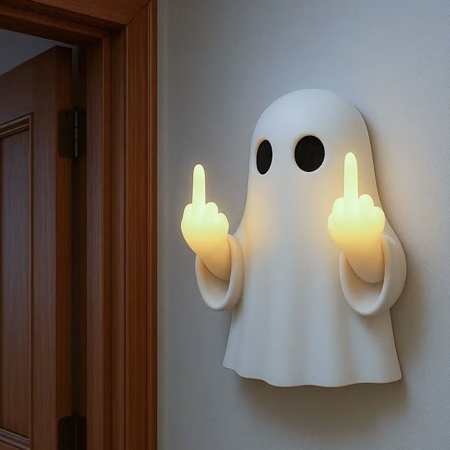 1 pz Halloween fantasma dito medio luce notturna luminosa veranda camera da letto balcone atmosfera decorazione luce pendente del 2025 a $21.99 –P2