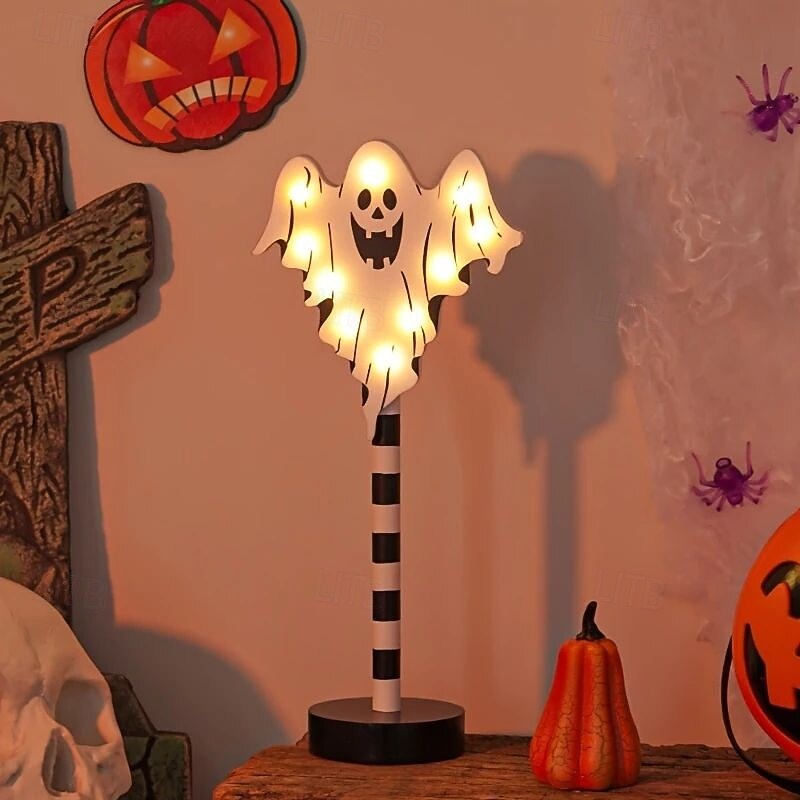 Lampada da notte di Halloween in legno, lampada a forma di zucca di Halloween, lampada fantasma alimentata a batteria, lampada a forma di pipistrello, lampada a forma di teschio, lampada decorativa del 2026 a $30.99 –P7