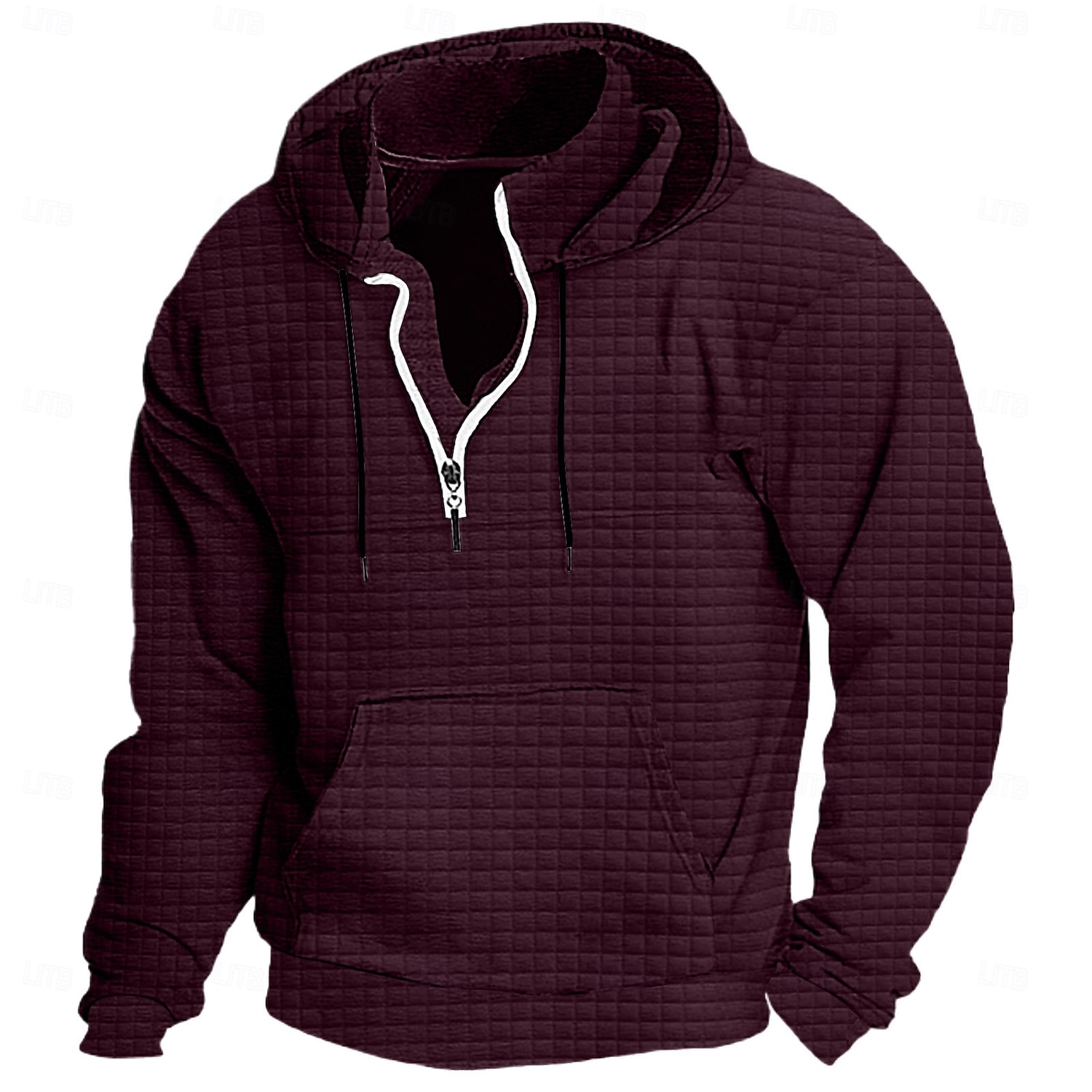 Homens Moletom Moletons Waffle Moletom com capuz Quarter Zipper Hoodie Moletom Tático Preto Branco Vinho Azul Marinha Verde Com Capuz Tecido Bolsos Desportos e Ar livre Diário Streetwear Básico de 2025 por $27.99 –P8