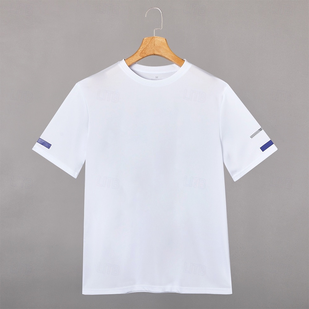 Men's Sport T Shirt Quick Dry  Tee Crew Neck Summer Solid Color Plain Short Sleeves Sports & Outdoors Casual Basic Fitness Casual Daily Dark Grey White Black Top Tee for Men 2025 - $6.49 –P11