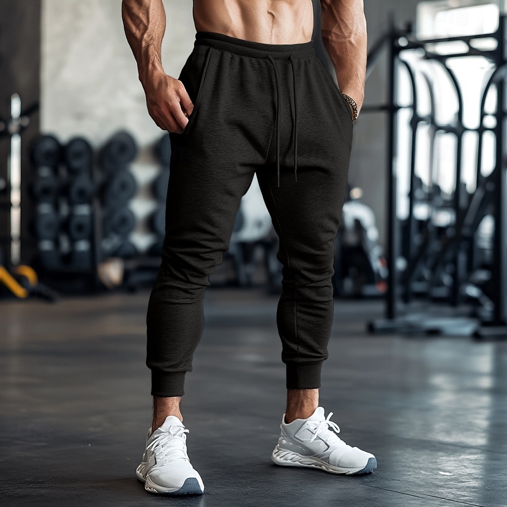 Herren Fleecehose Jogginghose Jogginghose Jogger Hose Kordelzug Einfach Komfort Weich Volle Länge Outdoor Täglich Ausgehen Urlaub Mode Schwarz Rote Dehnbar 2025 - $17.99 –P6