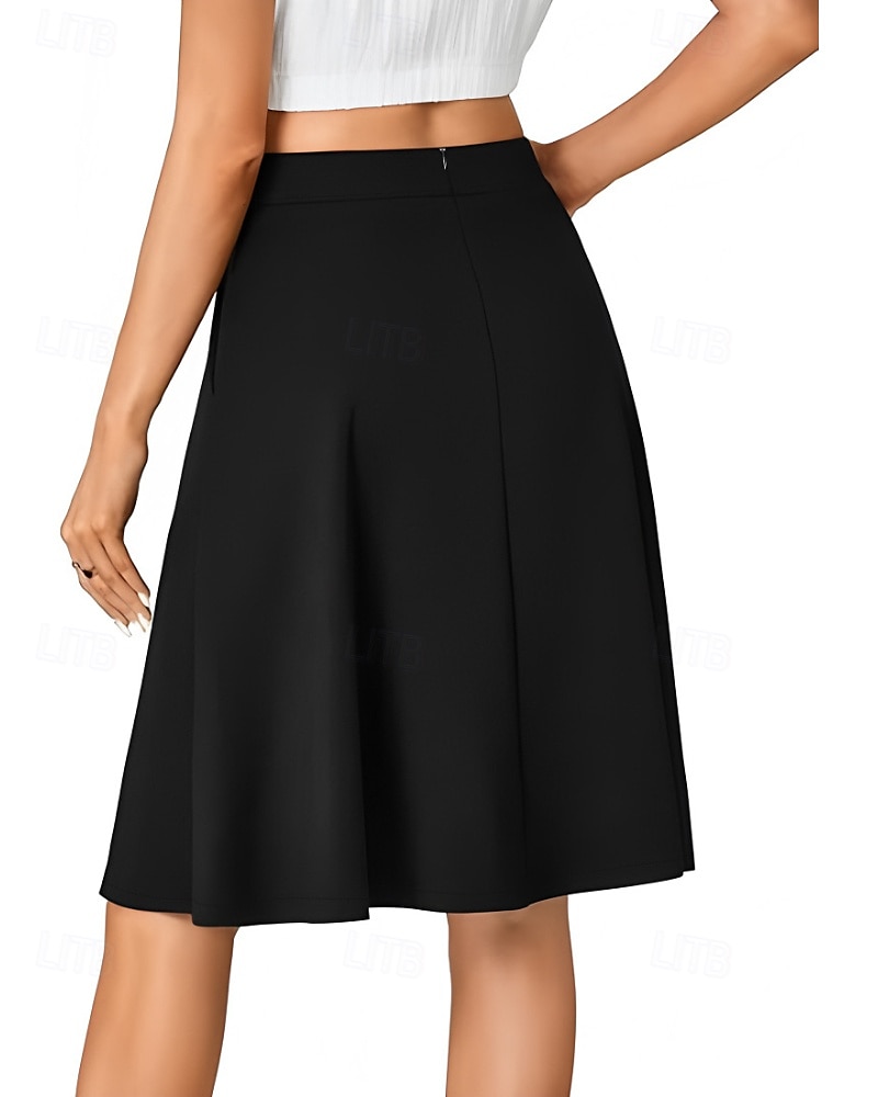 Femmes Jupe Occasionnel Au-dessus du genou Taille Basse Jupes Uni Avec Poches Micro-Élastique Vacances Rue Noir Rouge Bleu Marron Automne Polyester de 2025 ? $20.99 –P10