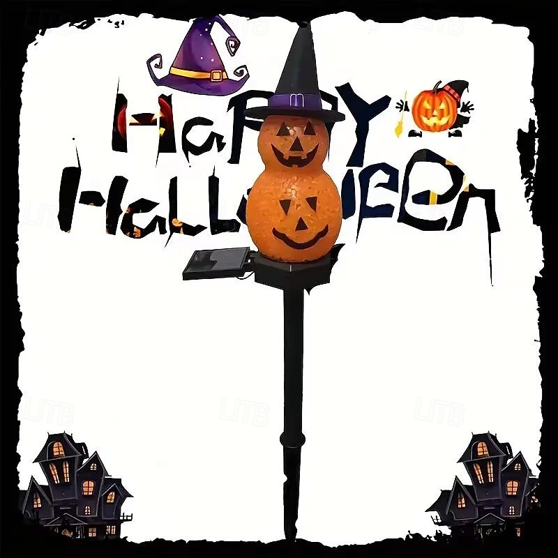Solar Power Halloween Pumpkin Garden Lamp Ghost Lights For Garden Yard All Saints' Day Gravestone Garden Lawn Yard Patio Decorative Pathway Lights 1X 2X 2025 - $15.99 –P14