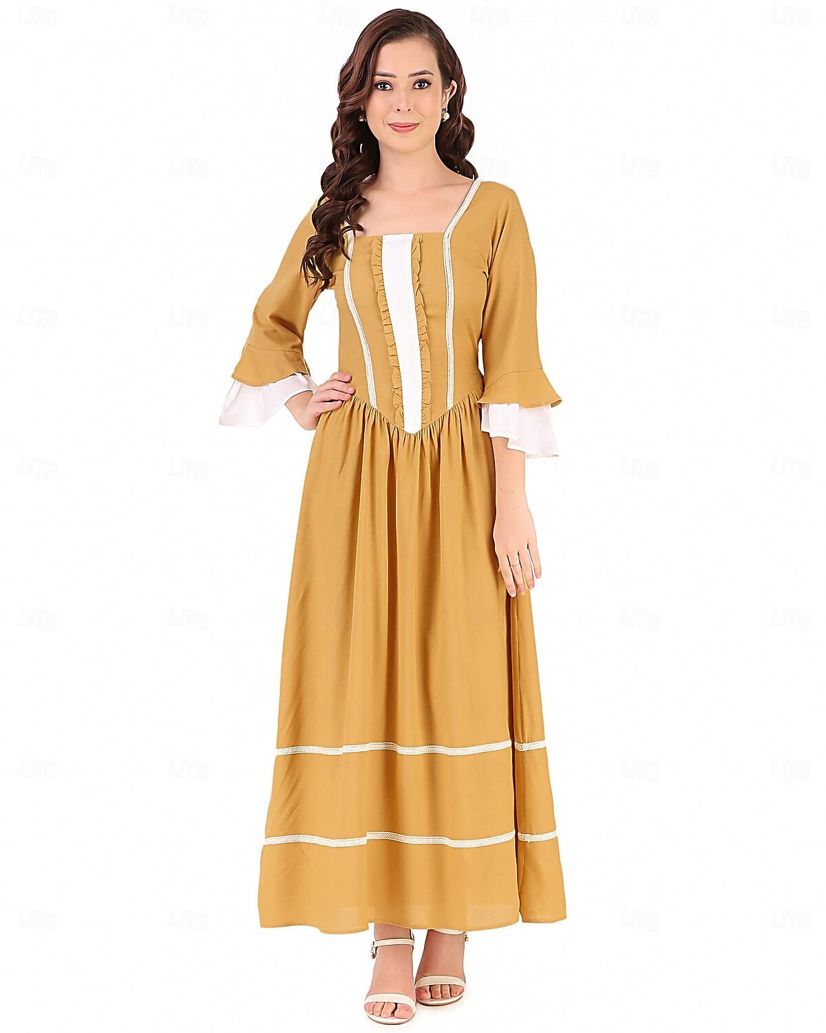 A 250-a aniversare a SUA secolul al 19-lea Anii 1800 Rochie de prerie Fata de la tara Fata Pionier Colonial Pionier Războiul Revoluționar Costume de fancy Pentru femei Halloween Carnaval 4 iulie 2026 - $42.99 –P11