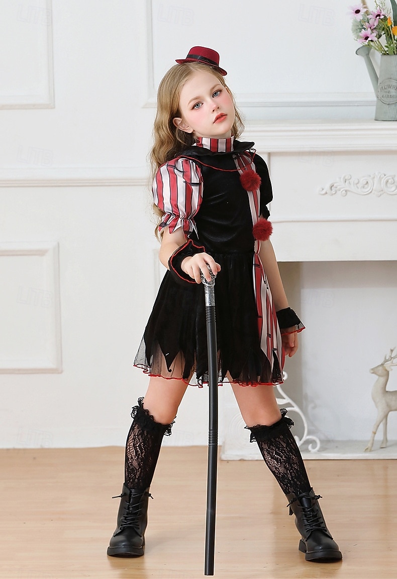 Cirkus Klaun předvečer Všech svatých Šaty Roztomilý Punk a gotika Horor Dětské Dívčí předvečer Všech svatých Karneval Výkon Párty Jednoduché Halloweenské kostýmy Oblékněte se 2025 - $44.99 –P5