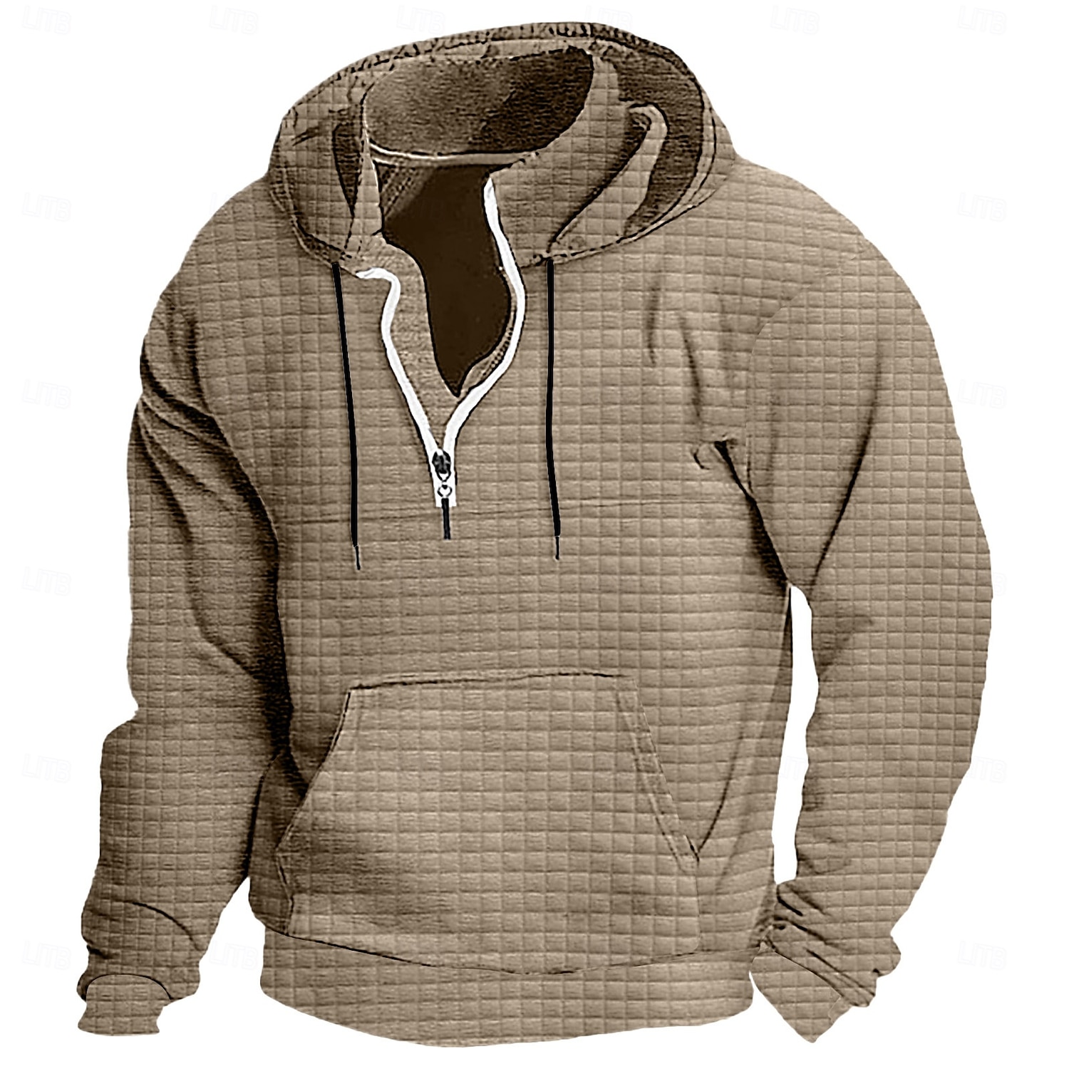 Homens Moletom Moletons Waffle Moletom com capuz Quarter Zipper Hoodie Moletom Tático Preto Branco Vinho Azul Marinha Verde Com Capuz Tecido Bolsos Desportos e Ar livre Diário Streetwear Básico de 2025 por $27.99 –P1
