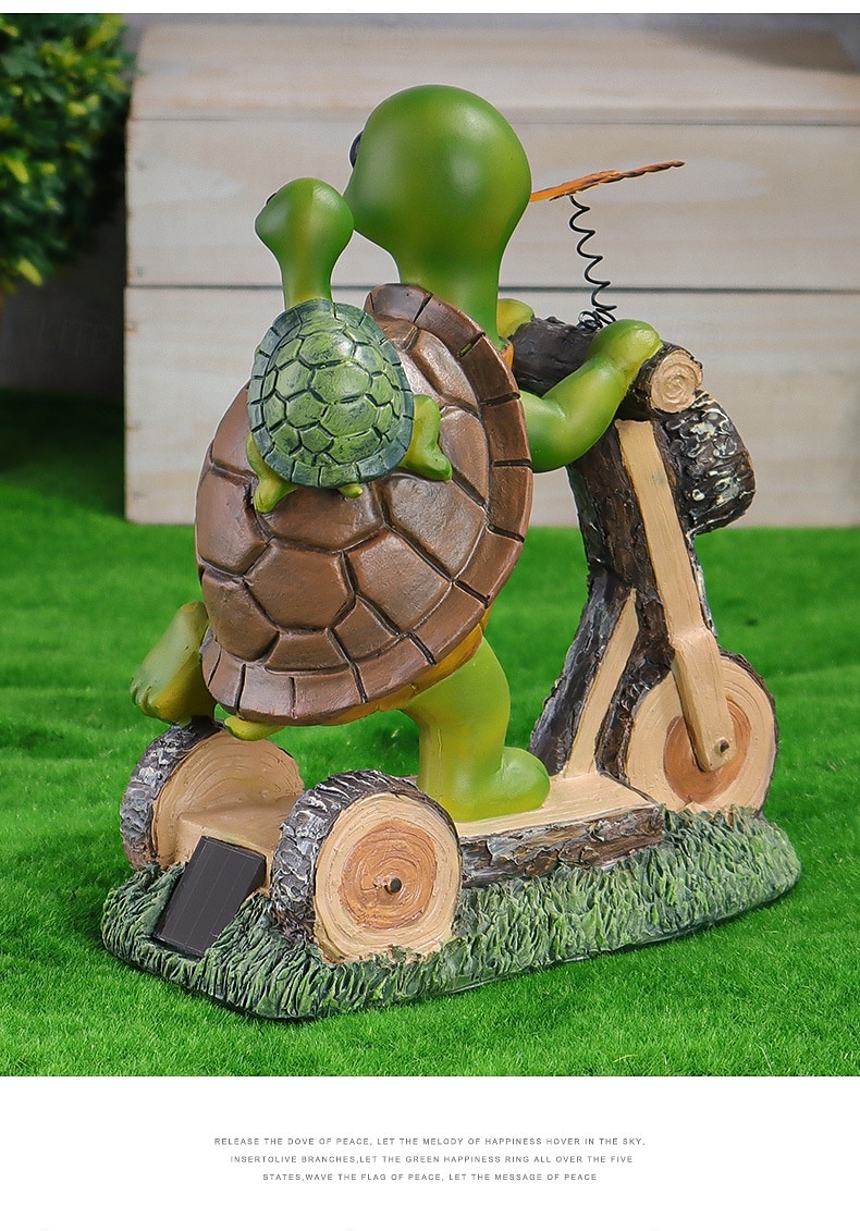 1 stk utendørs solcelledrevet skilpadde mor og barn sykkeldekorasjonslys gårdsplass hagesti plen terrasse ornamentlys landskap observasjonslys 2026 - $27.99 –P5