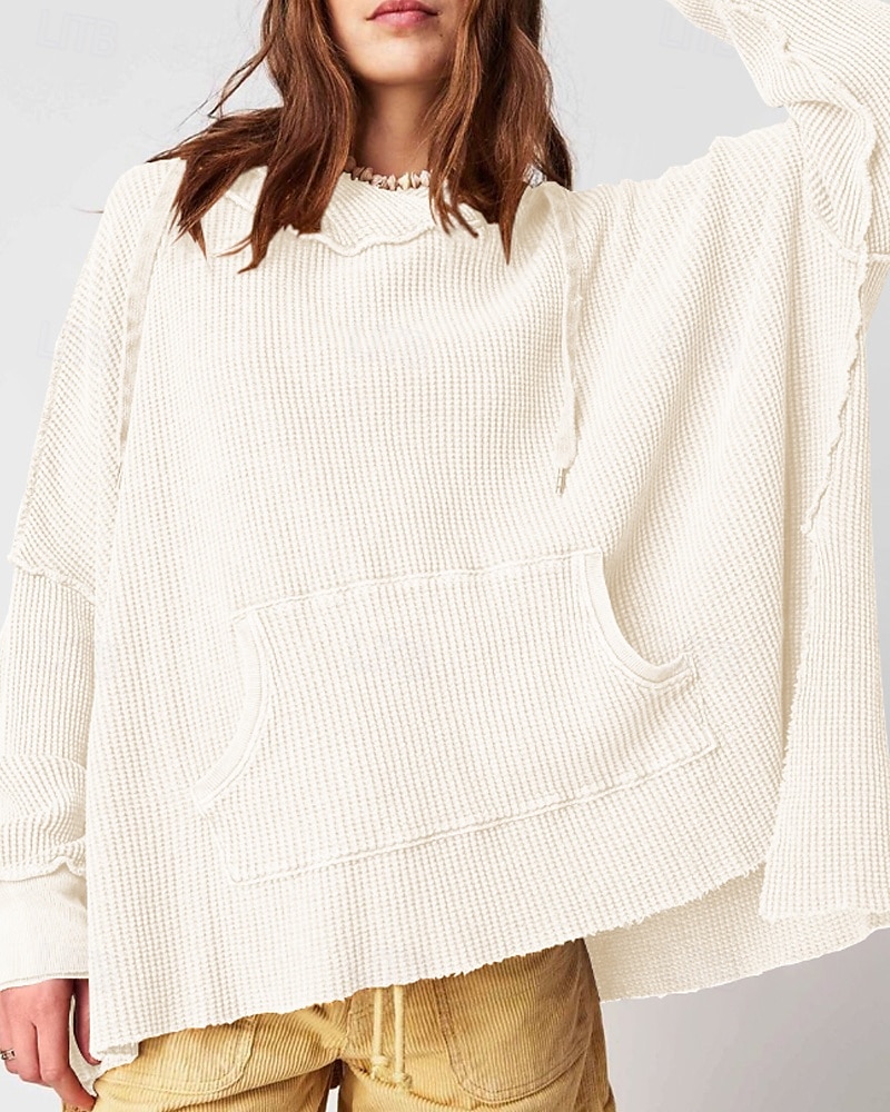 Per donna Felpa con cappuccio Semplice Moderno Casual Manica Lunga Con Cappuccio Top Regolari Ferie Uscire Tasca Nero Blu Viola Marrone Beige Autunno del 2025 a $26.99 –P17